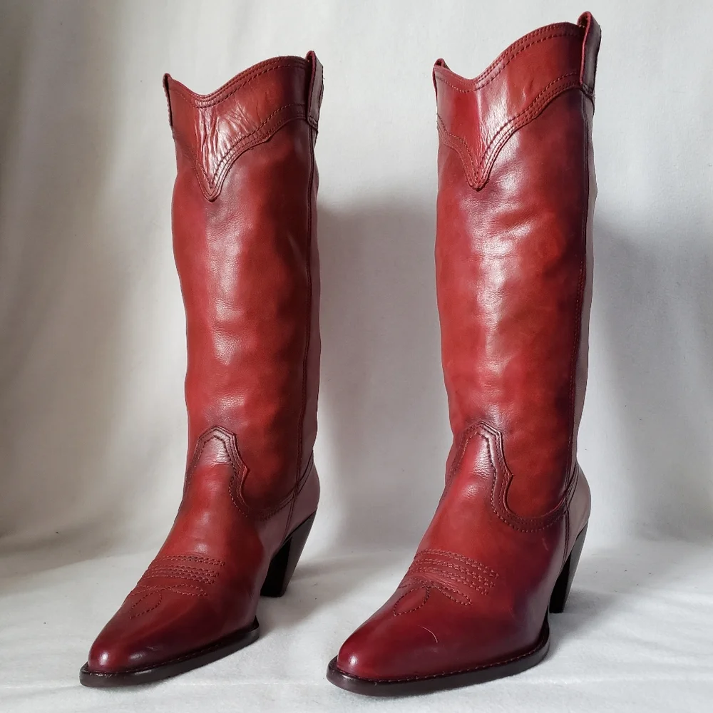Vintage Red Heeled Boots - Picture 10 of 15